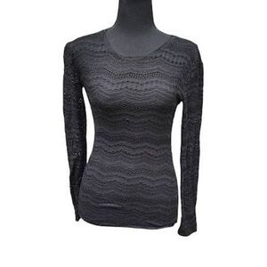 BCBGMaxazria Lace Long Sleeve Top XXS